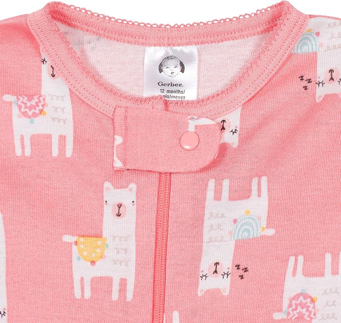 Gerber Baby Girls 2-Pack Footed Pajamas - Image 4
