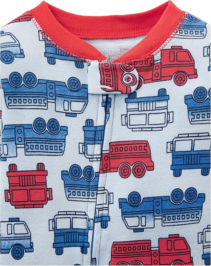 Simple Joys by Carter's Baby Boys 3 pack Snug Fit Footed Cotton Pajamas - Image 2