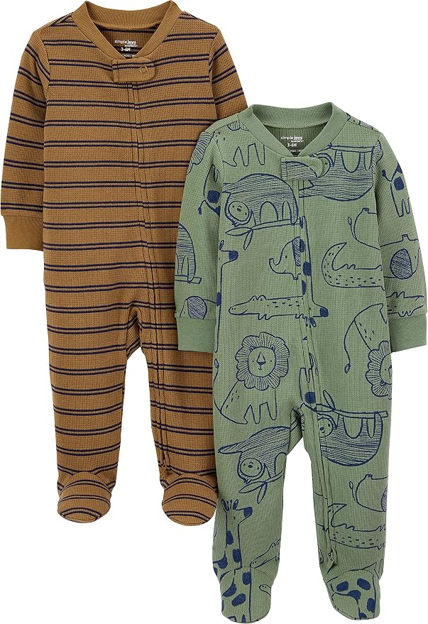 Simple Joys by Carter's Unisex Baby 2-way Zip Thermal Footed Sleep and Play by SimpleJoysbyCarters