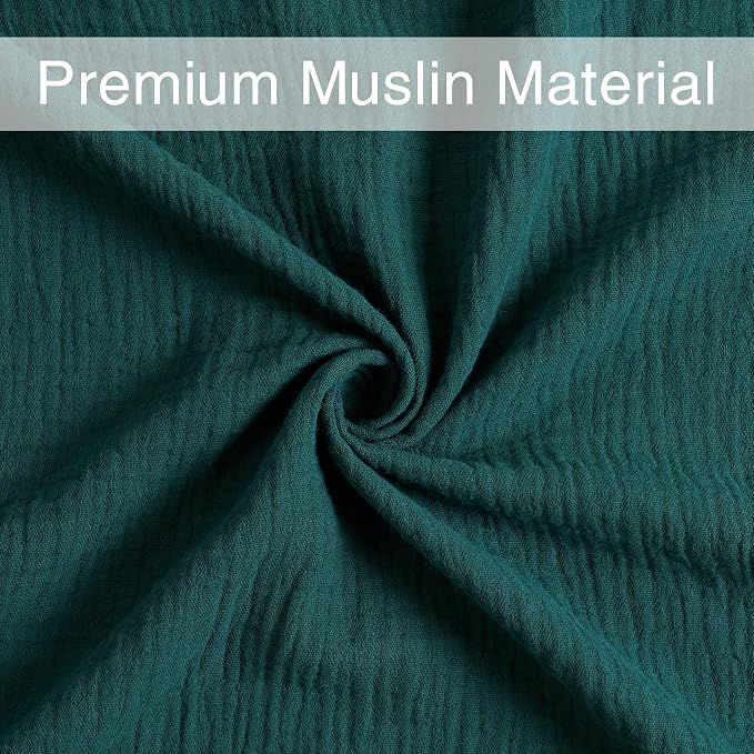 Meracorallo Muslin Swaddle Blanket, 100% Cotton, Dark Green | Soft Breathable - Image 5