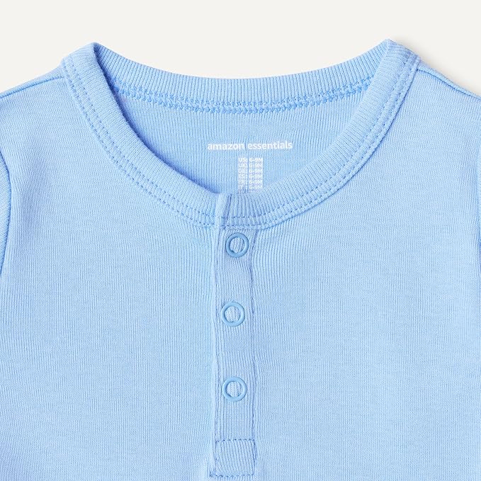 Amazon Essentials Unisex Babies' Short Sleeve Henley Bodysuit - Image 4