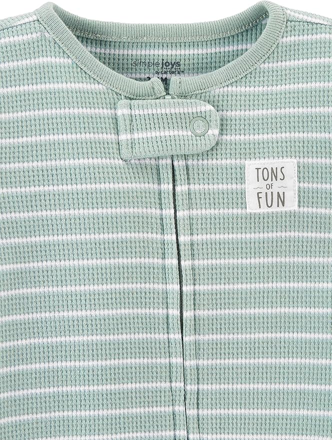 Simple Joys by Carter's Unisex Baby 2-way Zip Thermal Footed Sleep and Play - Image 2