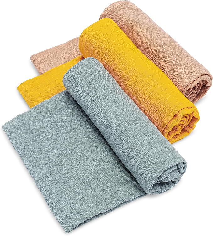 Parker Baby Co. Soft Muslin Baby Swaddle Blankets, 3 Pack by ParkerBabyCo