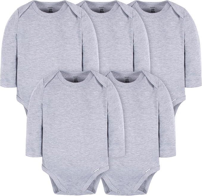 Gerber Baby Boys & Girls Long Sleeve Onesies Multi-Pack Interlock 180 Gsm by Gerber