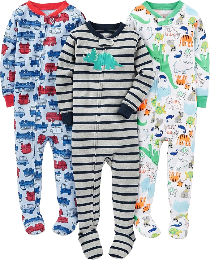 Simple Joys by Carter's Baby Boys 3 pack Snug Fit Footed Cotton Pajamas by SimpleJoysbyCarters