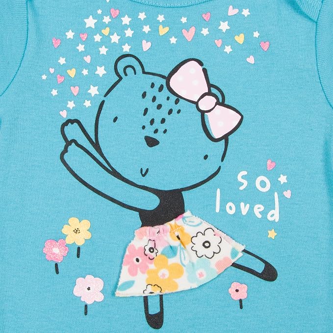 Gerber Baby Girls 5-Pack Short Sleeve Variety Onesies Bodysuits - Image 2