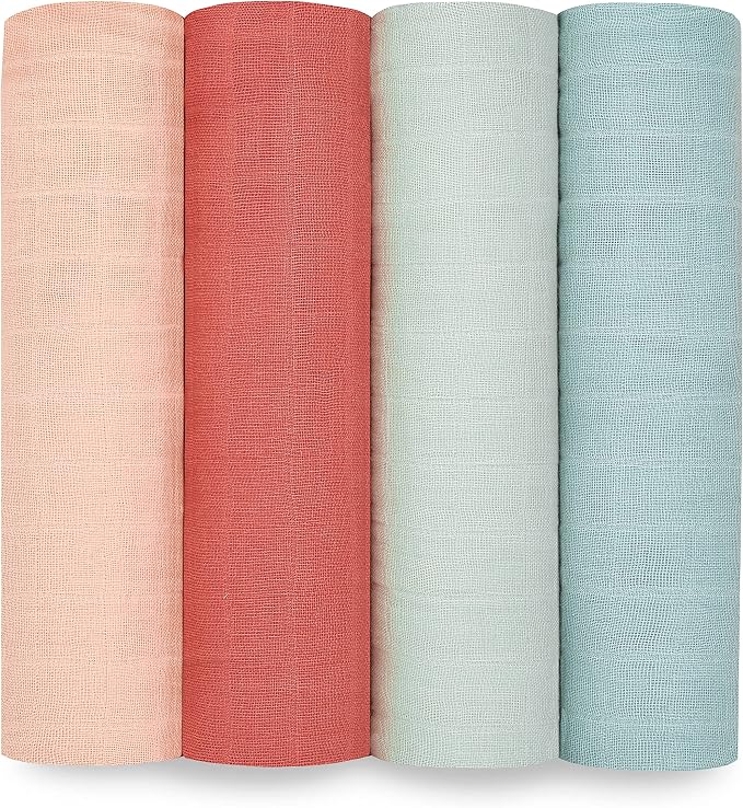 aden + anais Boutique Organic Swaddle Blanket 4-Pack – 100% Organic Cotton by adenanais