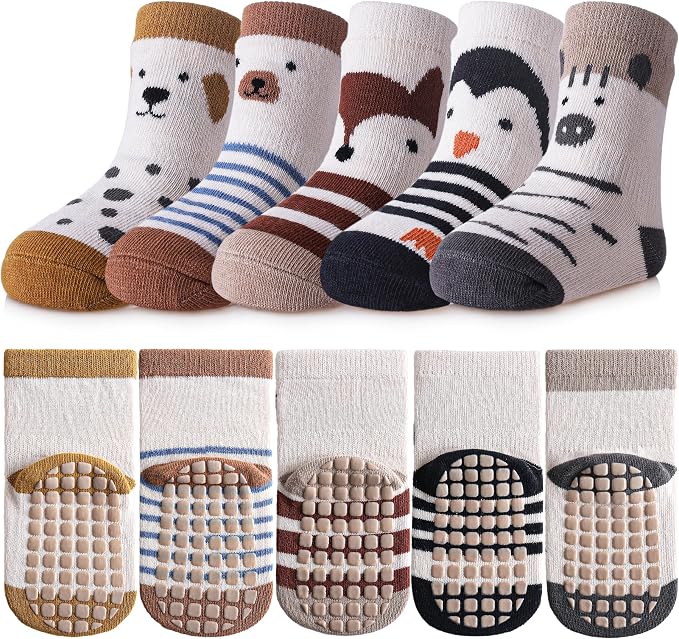 TRUEHAN 5 Pairs Toddler Non Slip Socks by TRUEHAN