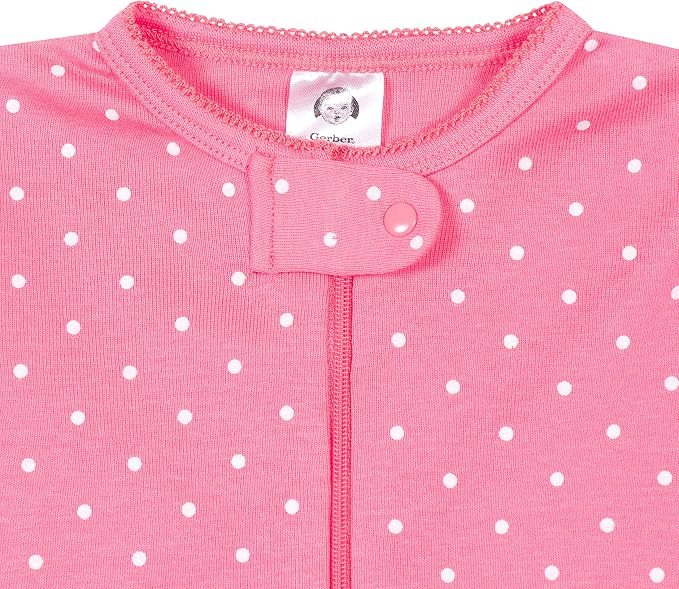Gerber Baby Girls 2-Pack Footed Pajamas - Image 2