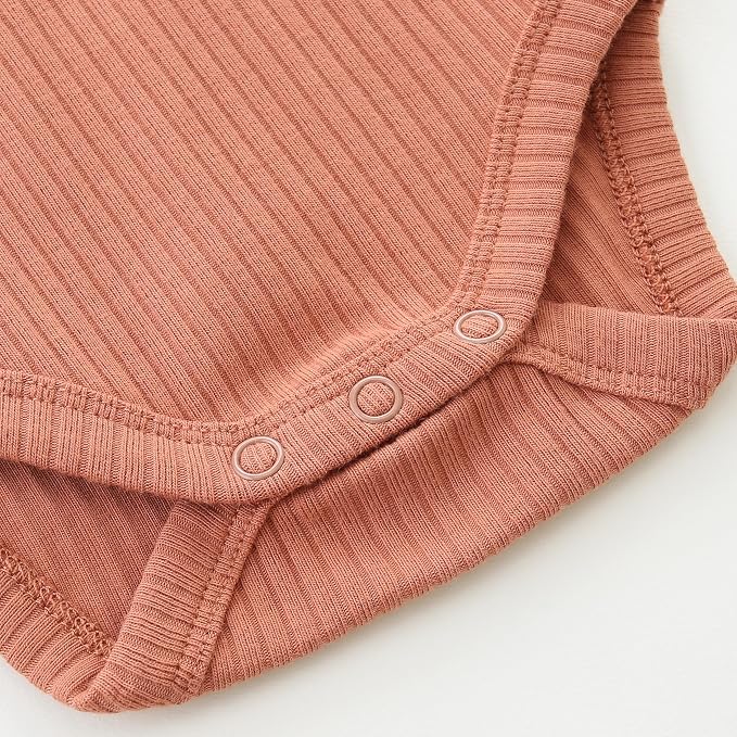 Baby Girl Knit Ruffle Outfit Clothes Ribbed 100% Organic Cotton Solid Color - Image 9