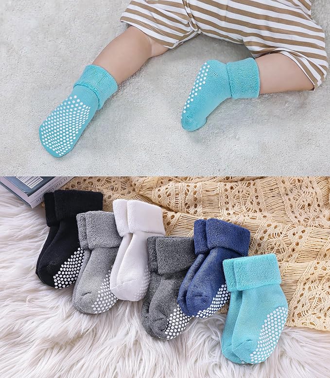 SDBING Baby Boys Girls Grips Socks Infant Toddlers Kids Non Slip Warm Thick - Image 5